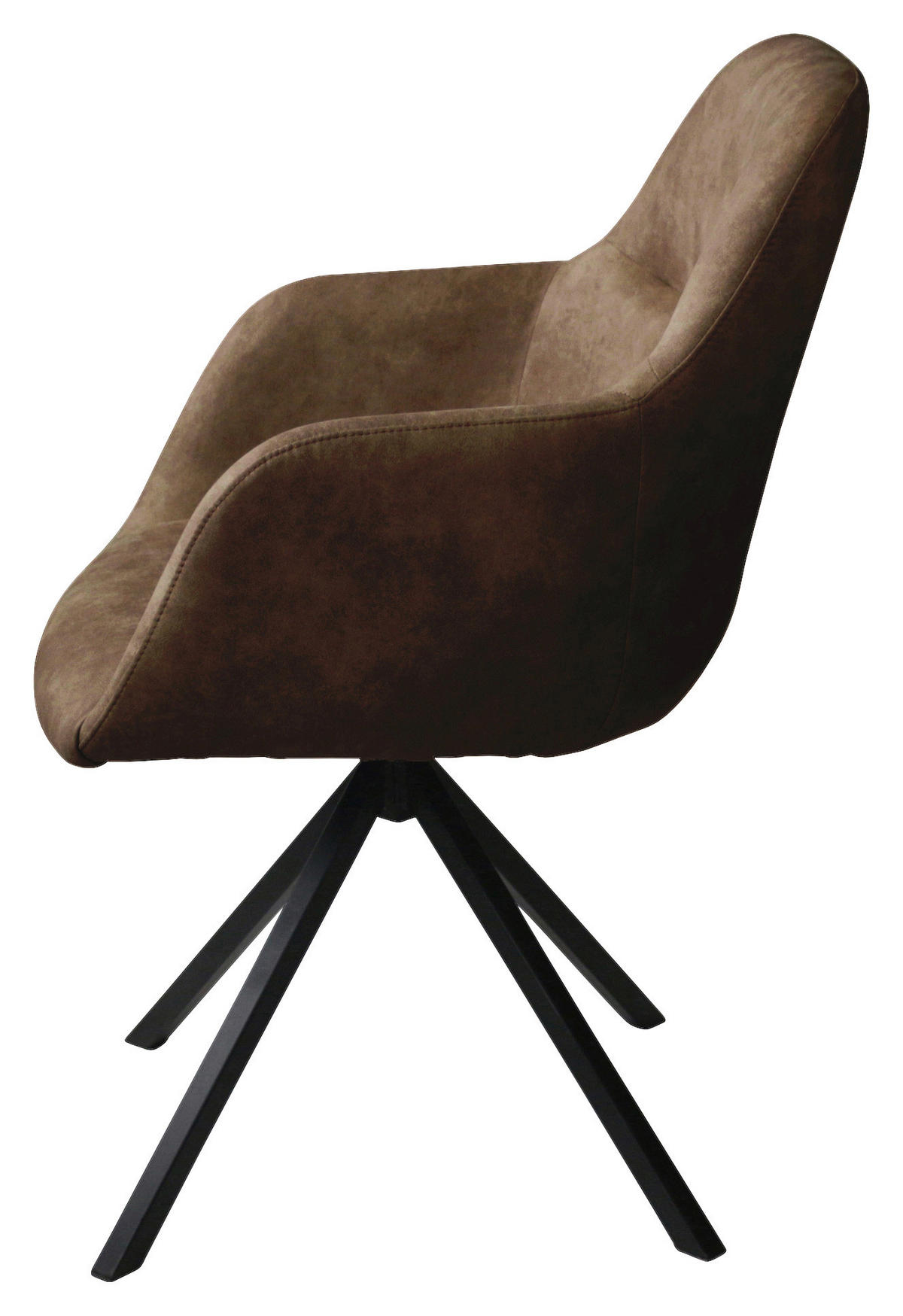 ARMLEHNSTUHL  in Stahl Flachgewebe  - Schwarz/Braun, Design, Textil/Metall (57/85,5/65cm) - Voleo