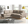 ECKSOFA Lederlook Echtleder Hellgrau  - Buchefarben/Hellgrau, Design, Leder/Holz (190/234cm) - Livetastic