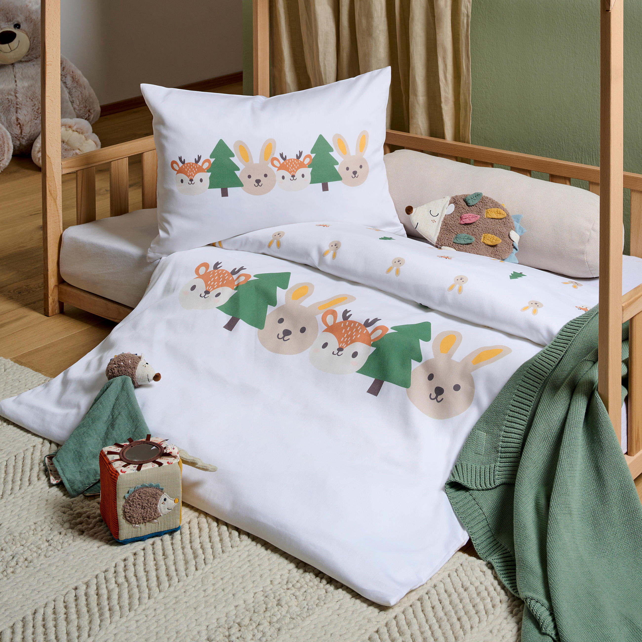 BABYBETTWÄSCHE 100/135 cm  - Beige/Weiß, Basics, Textil (100/135cm) - Patinio