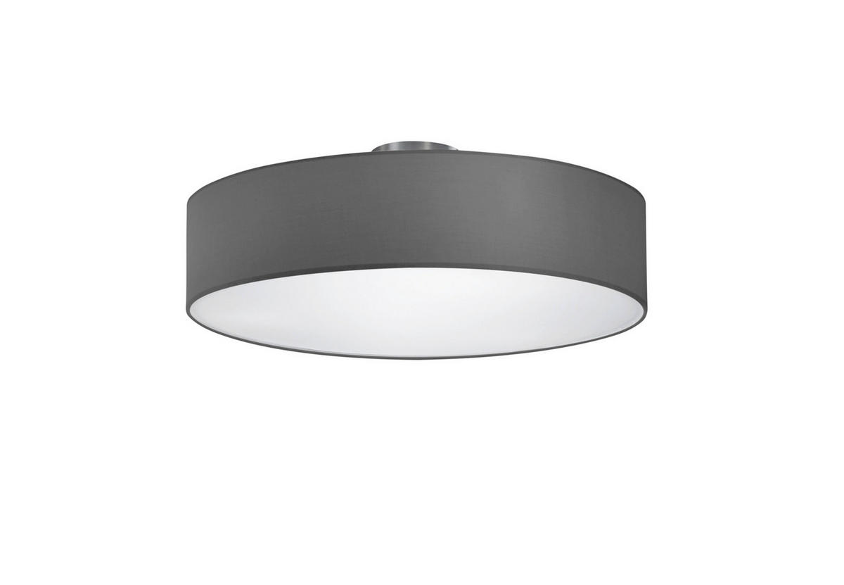 DECKENLEUCHTE  50/17 cm    - Grau/Nickelfarben, Basics, Textil/Metall (50/17cm) - Trio Leuchten