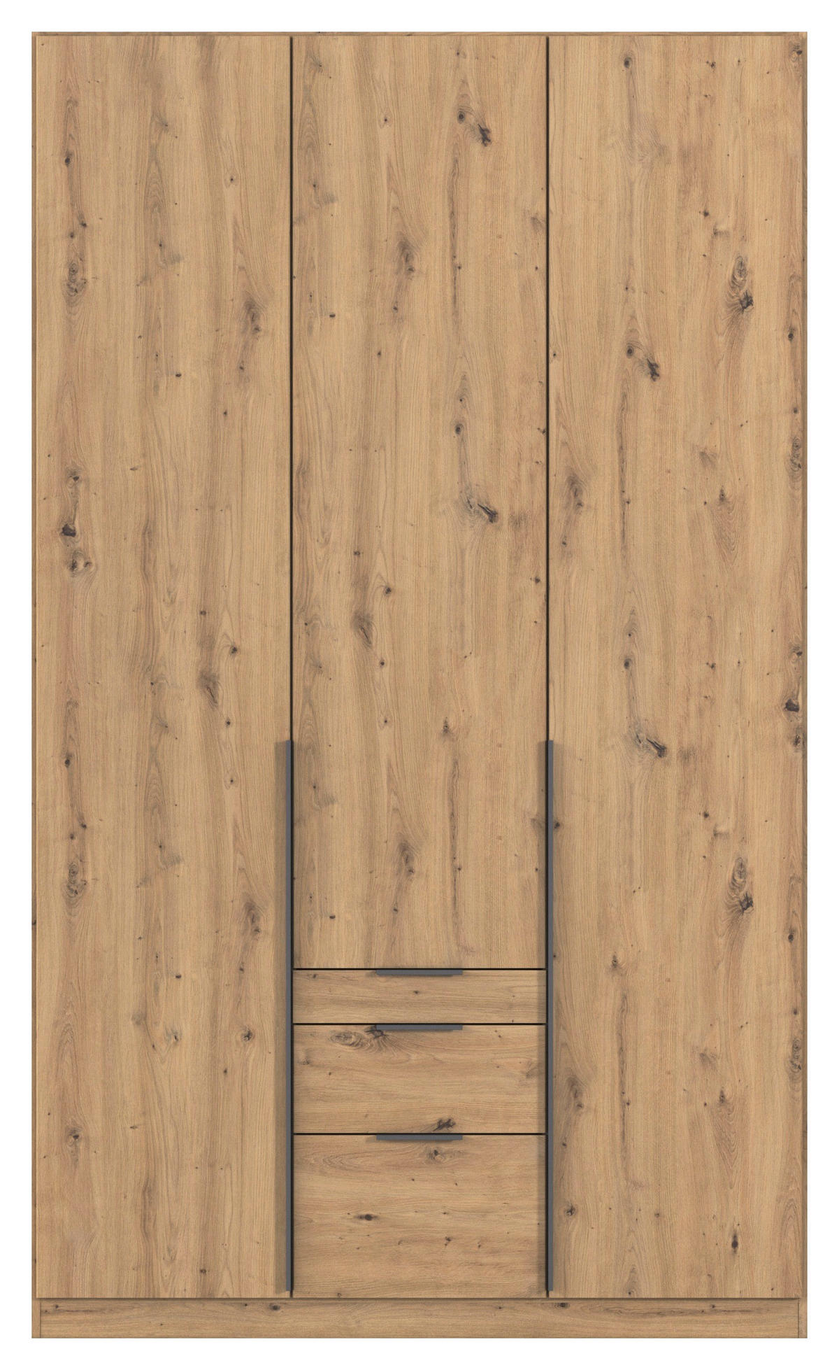 DREHTÜRENSCHRANK in Eiche Artisan  - Eiche Artisan/Grau, Modern, Holzwerkstoff/Metall (136/229/54cm) - Rauch Möbel