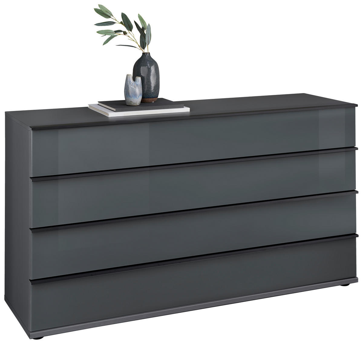 SIDEBOARD  in 149/82/42 cm  - Schwarz/Grau, MODERN, Glas/Holzwerkstoff (149/82/42cm) - Musterring