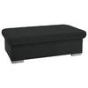 HOCKER Flachgewebe Schwarz  - Silberfarben/Schwarz, Design, Textil/Metall (137/43/74cm) - Cantus
