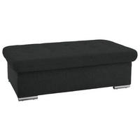 HOCKER in Textil Schwarz  - Silberfarben/Schwarz, Design, Textil/Metall (137/43/74cm) - Cantus