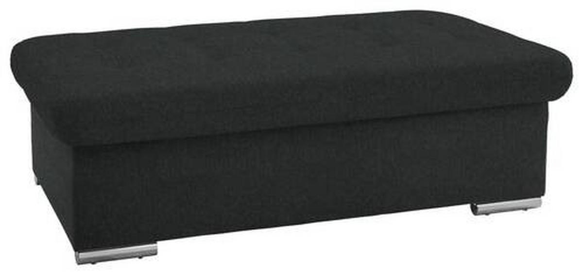 HOCKER in Textil Schwarz  - Silberfarben/Schwarz, Design, Textil/Metall (137/43/74cm) - Cantus