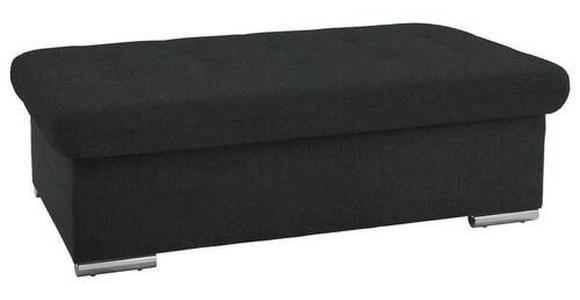 HOCKER Flachgewebe Schwarz  - Silberfarben/Schwarz, Design, Textil/Metall (137/43/74cm) - Cantus