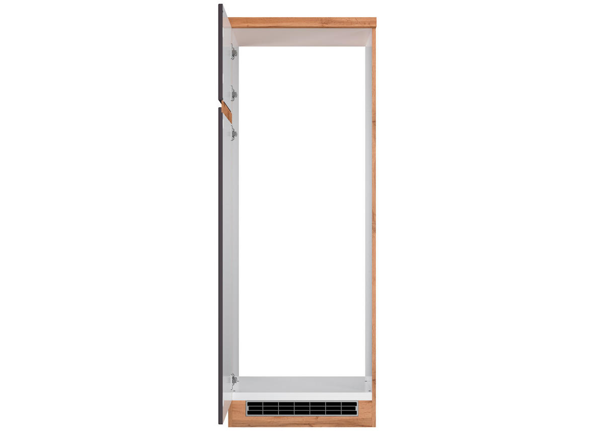 GERÄTEUMBAUSCHRANK 60/166/60 cm  in Grau, Eiche Wotan  - Eiche Wotan/Grau, Design, Holzwerkstoff (60/166/60cm) - Held