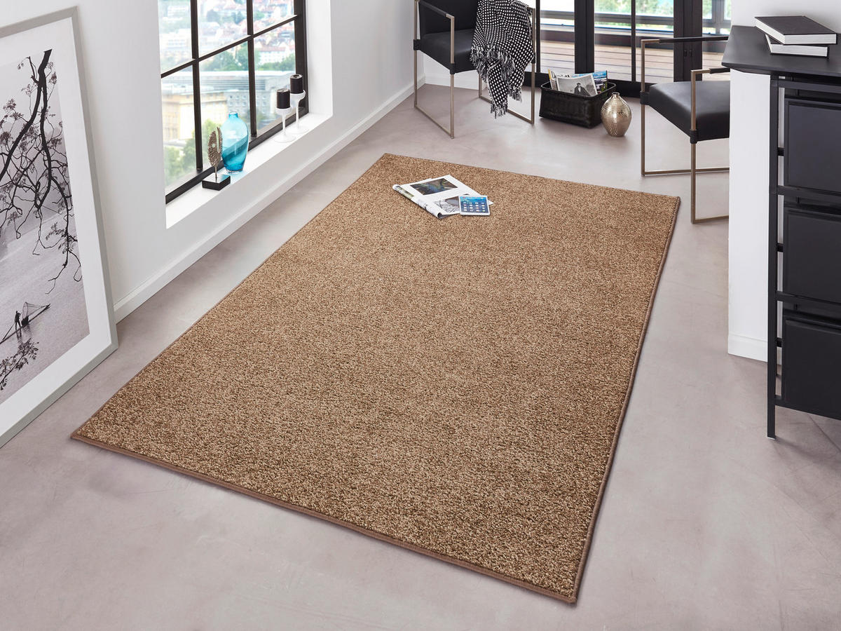WEBTEPPICH 140/200/200 cm Pure Hellbraun  - Hellbraun, Basics, Kunststoff (140/200/200cm)