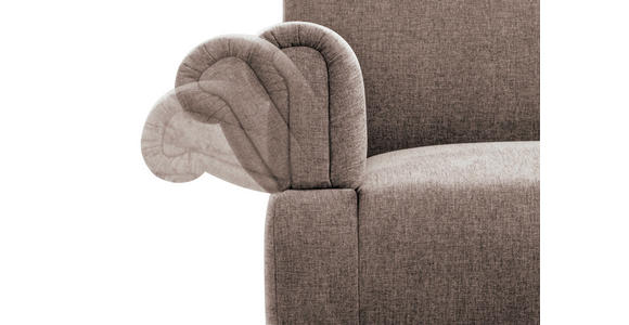 SOFA Flachgewebe Braun  - Naturfarben/Braun, ROMANTIK / LANDHAUS, Holz/Textil (181/98/81cm) - Cantus