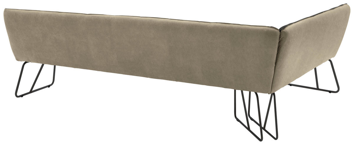 ECKBANK in Metall, Textil Anthrazit, Schwarz, Greige  - Greige/Anthrazit, Design, Textil/Metall (184/264cm) - Dieter Knoll