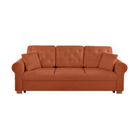 SCHLAFSOFA in Bouclé Rostfarben  - Rostfarben/Buchefarben, Design, Holz/Textil (240/94/98cm) - MID.YOU