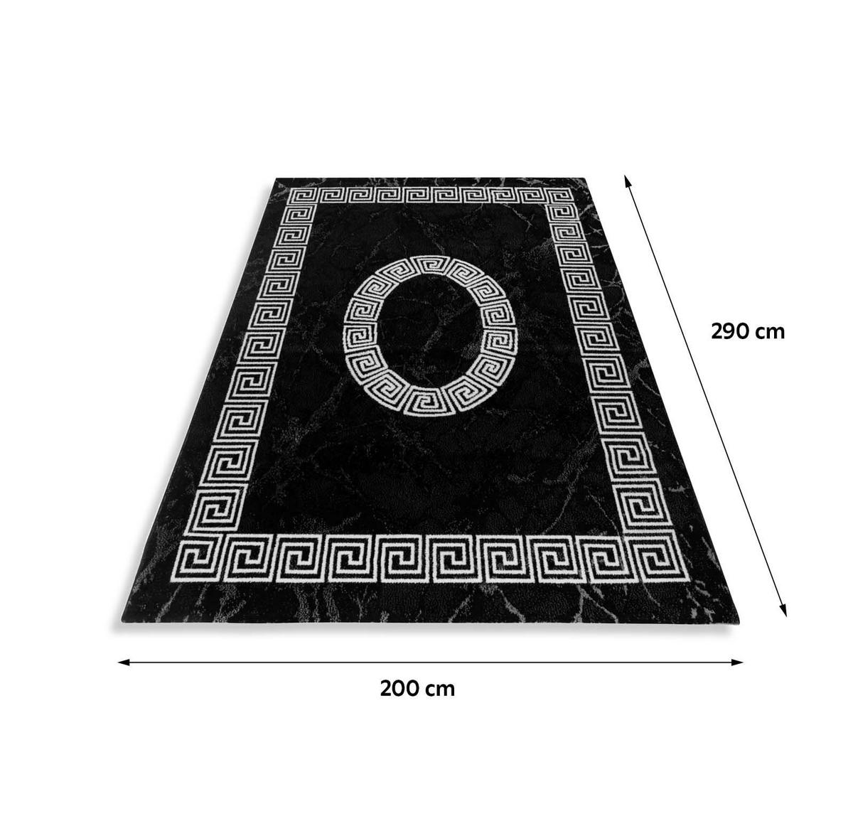 WEBTEPPICH 200/290 cm Plus Black Schwarz, Weiß  - Schwarz/Weiß, Design, Textil (200/290cm) - Novel