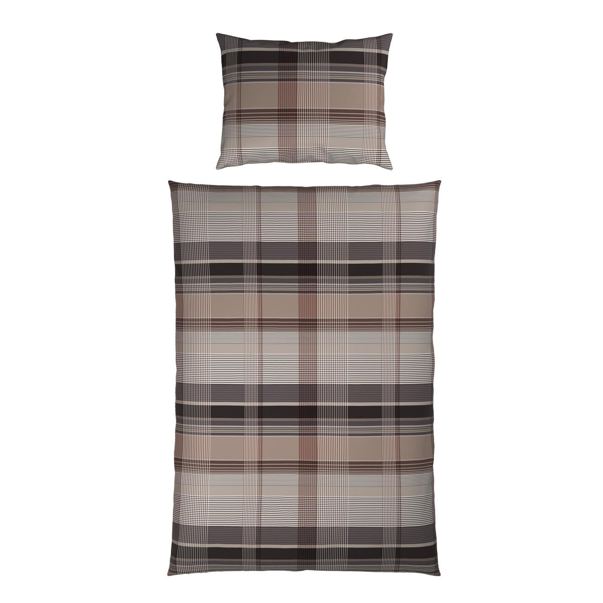 WENDEBETTWÄSCHE Satin 140/200 cm  - Taupe, KONVENTIONELL, Textil (140/200cm) - Novel