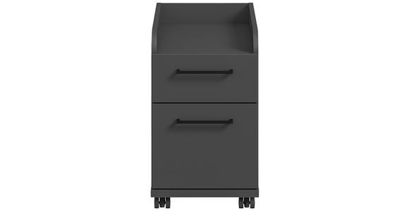 ROLLCONTAINER Graphitfarben - Anthrazit/Graphitfarben, Design, Holzwerkstoff/Kunststoff (32,6/54,3/60cm) - Cantus