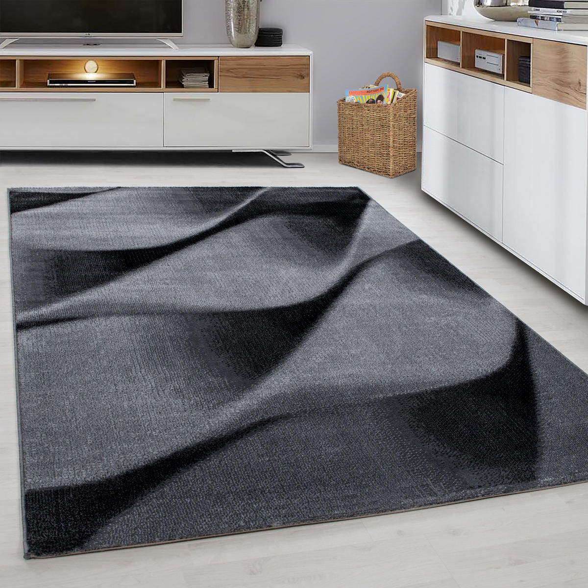 WEBTEPPICH 160/230 cm Parma Schwarz  - Schwarz, KONVENTIONELL, Textil (160/230cm) - Novel
