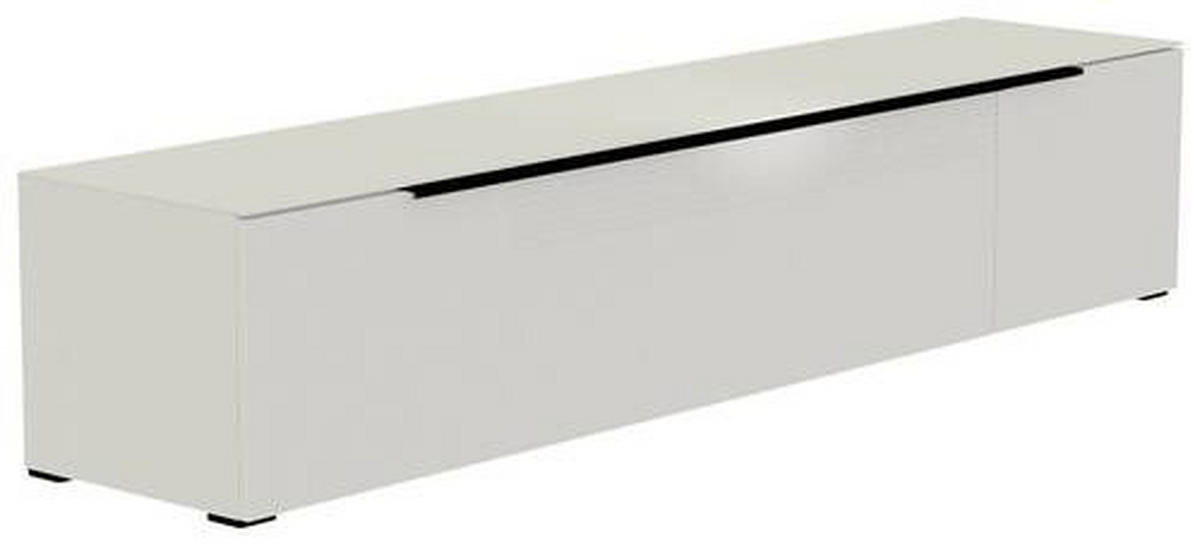 LOWBOARD Schwarz, Weiss  210/43/45 cm  - Weiss/Schwarz, Design, Glas/Holzwerkstoff (210/43/45cm) - Moderano