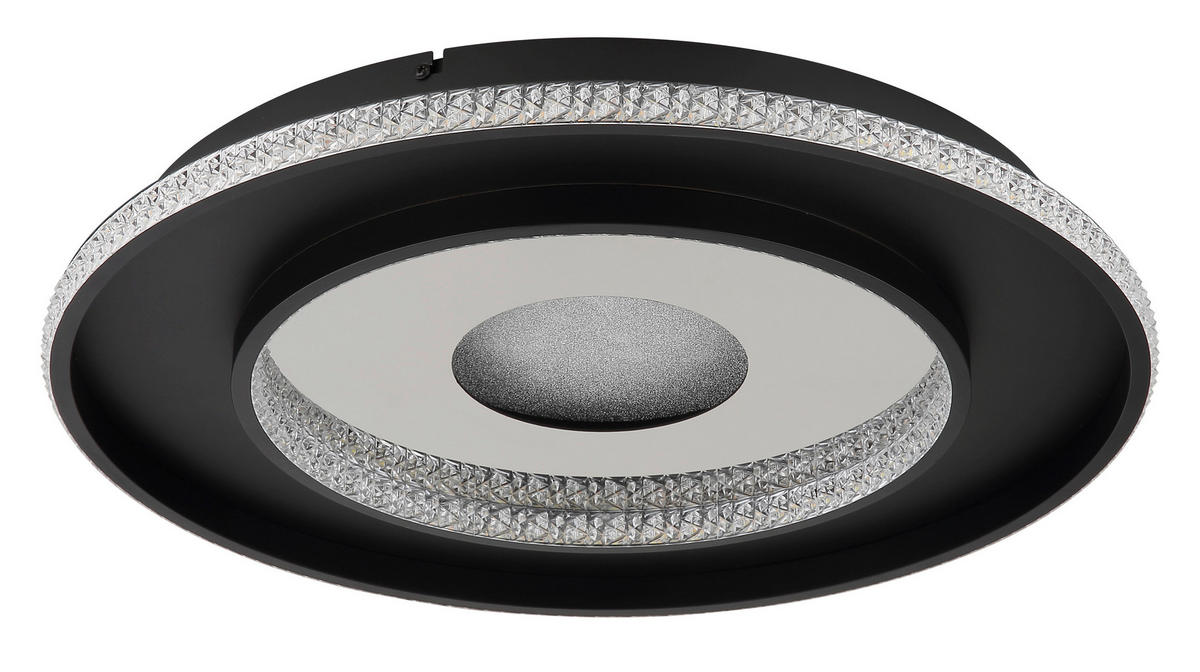LED MENNYEZETI LÁMPA - fekete/átlátszó, Design, műanyag/fém (39,7/6,3cm) - Globo