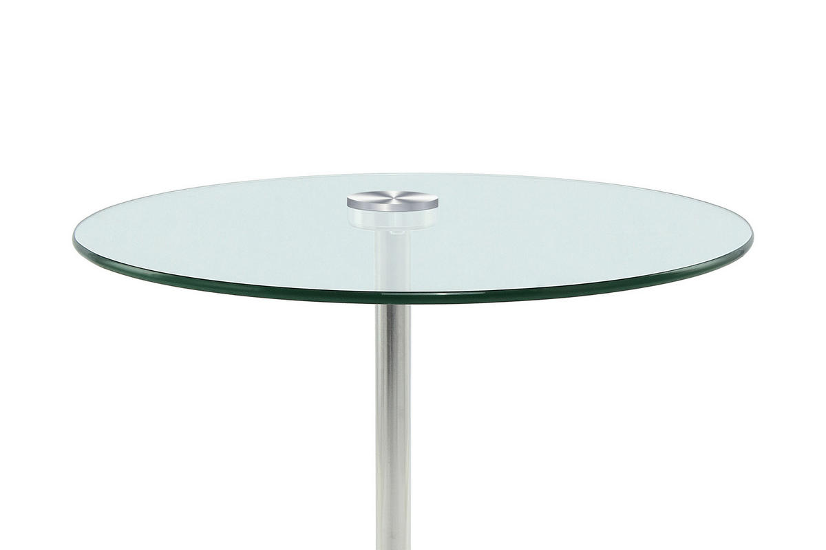 BEISTELLTISCH in Metall, Glas, Stein 44/44/50 cm  - Silberfarben/Schwarz, Design, Glas/Stein (44/44/50cm) - Kayoom