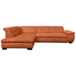 ECKSOFA in Cord Rostfarben  242/313 cm  - Rostfarben/Schwarz, Design, Textil/Metall (242/313cm) - Xora