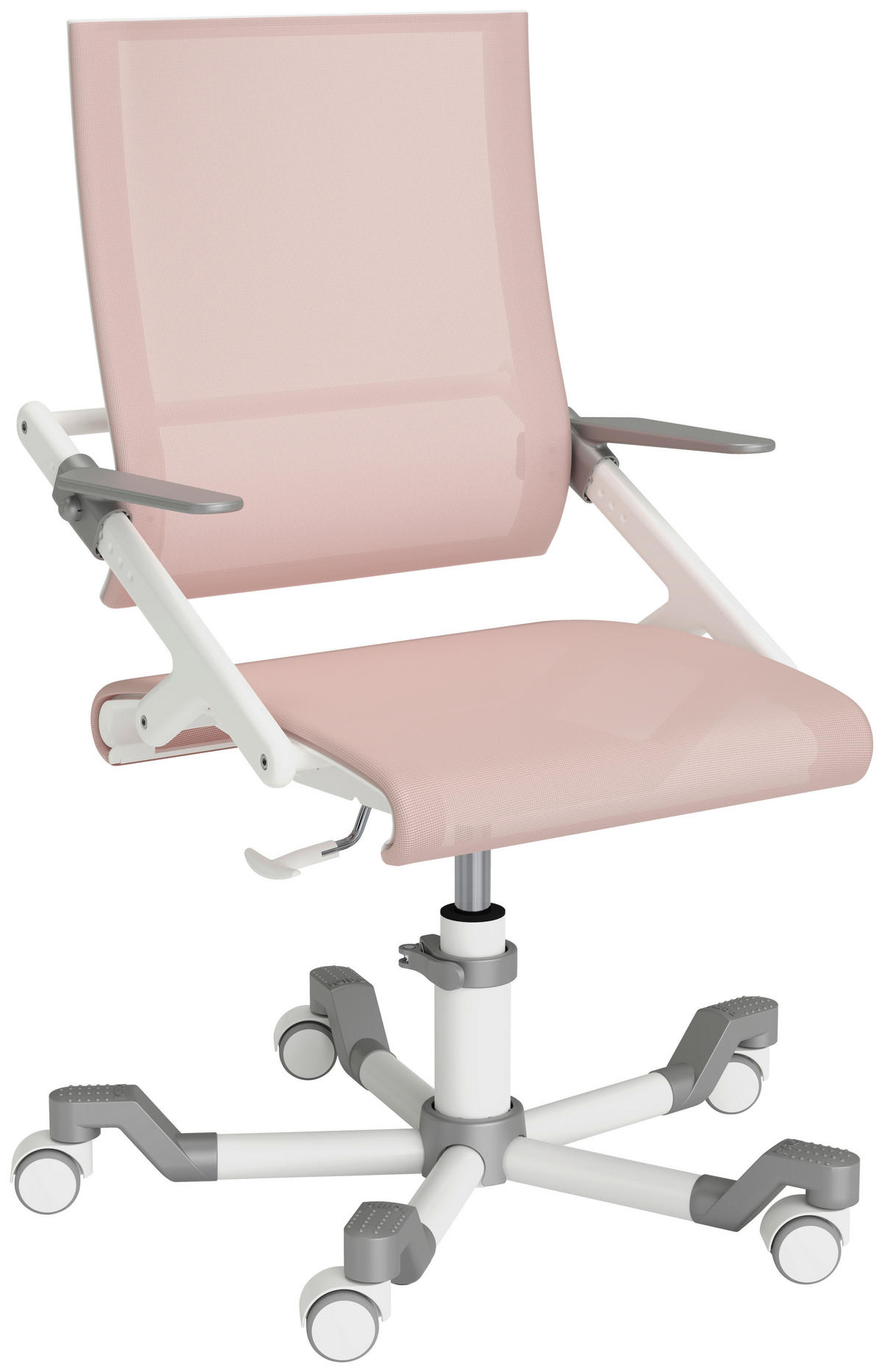 JUGENDDREHSTUHL Netzbespannung Weiß, Hellrosa  - Hellrosa/Weiß, Basics, Kunststoff/Textil (54/86-100/54cm) - Paidi