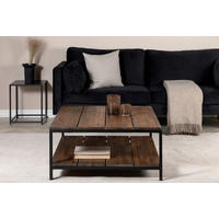 COUCHTISCH in Holz, Metall 80/80/40 cm  - Schwarz/Braun, Design, Holz/Metall (80/80/40cm) - Livetastic