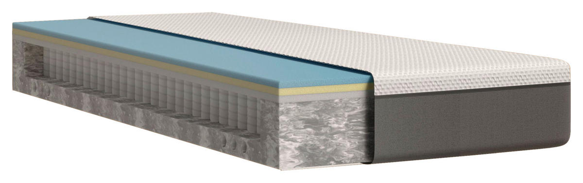 TASCHENFEDERKERNMATRATZE 180/200 cm, Höhe ca.: 25 cm, H3 = fest, 5-Zonen - Basics, Textil (180/200cm) - Emma