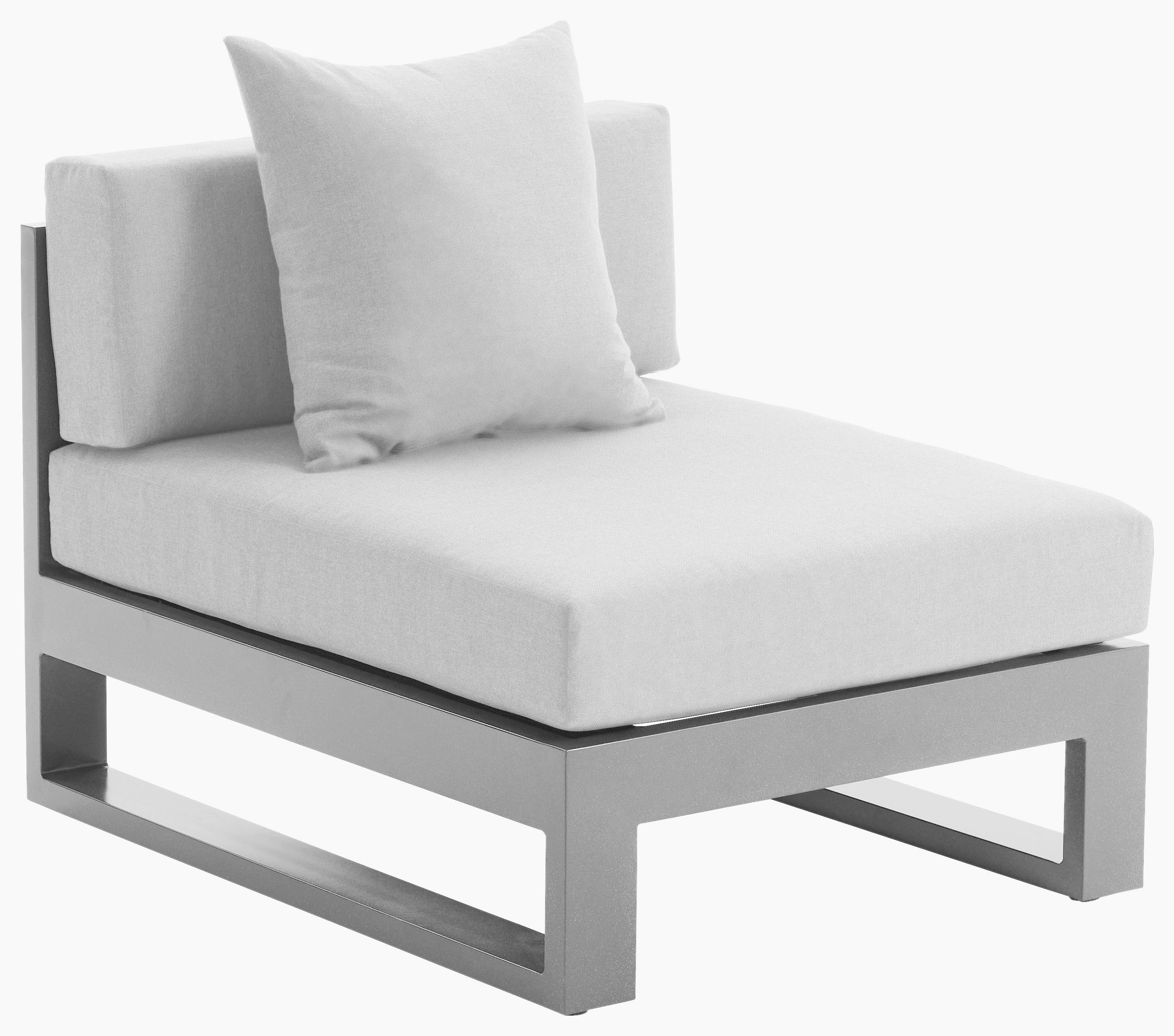 LOUNGEMITTELTEIL - Hellgrau, Design, Textil/Metall (70/60/90cm) - Amatio