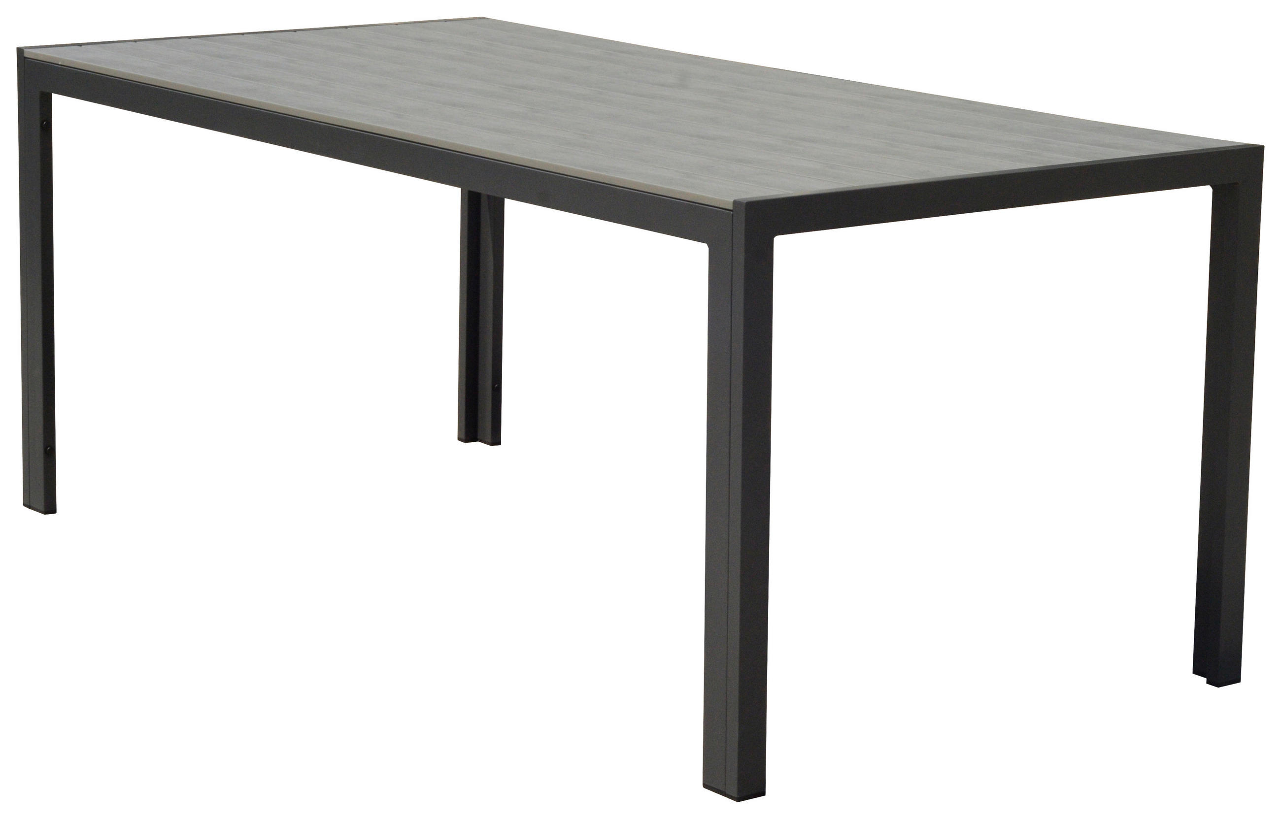 GARTENTISCH Metall, Kunststoff Grau, Dunkelgrau rechteckig  - Dunkelgrau/Grau, KONVENTIONELL, Kunststoff/Metall (180/90/74cm) - Ambia Garden