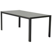 GARTENTISCH Metall, Kunststoff Grau, Dunkelgrau rechteckig  - Dunkelgrau/Grau, KONVENTIONELL, Kunststoff/Metall (180/90/74cm) - Ambia Garden