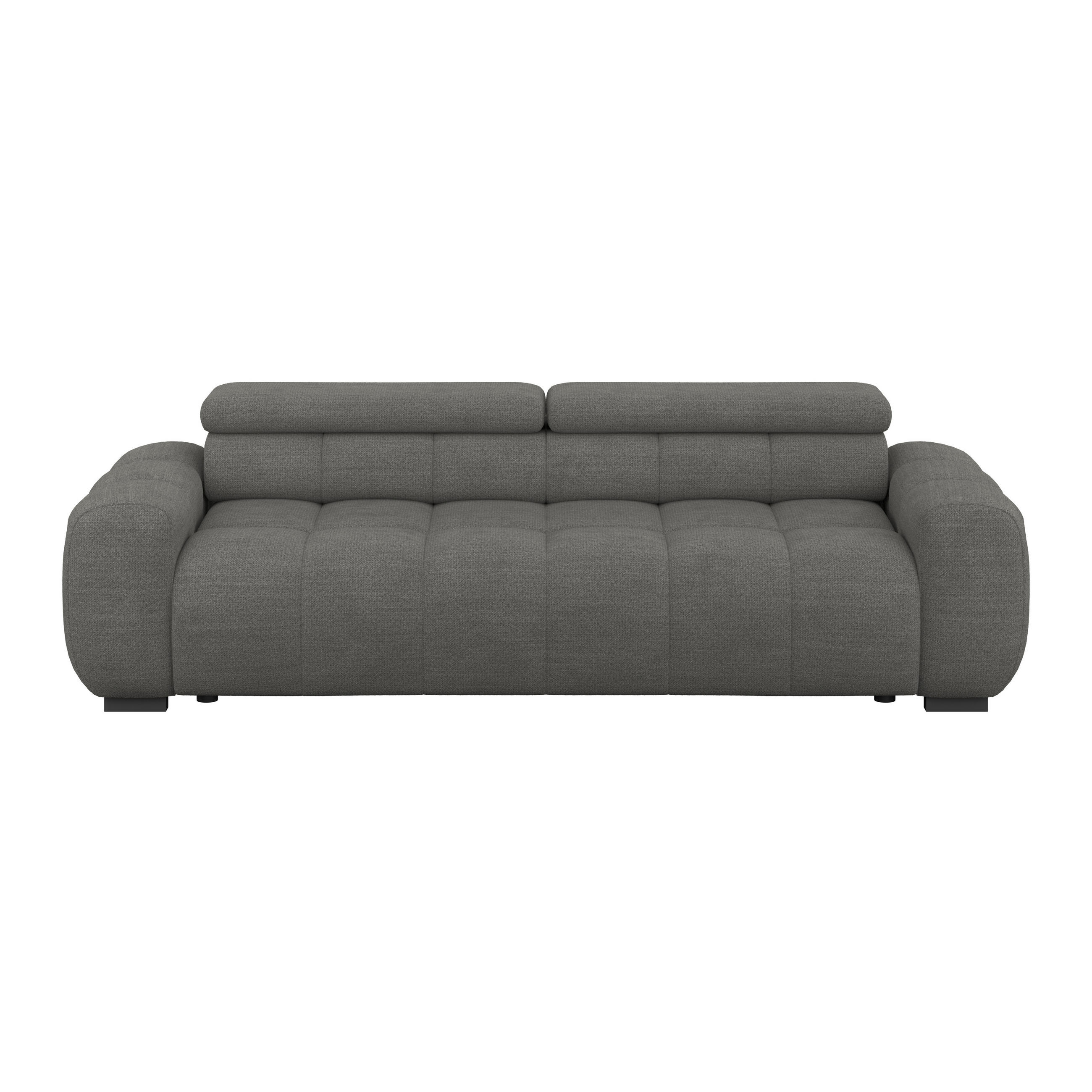 BIGSOFA inkl. mot. Funktion Webstoff Anthrazit  - Anthrazit/Schwarz, Design, Kunststoff/Textil (248/77-97/108cm) - Welnova