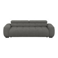 BIGSOFA inkl. mot. Funktion Webstoff Anthrazit  - Anthrazit/Schwarz, Design, Kunststoff/Textil (248/77-97/108cm) - Welnova