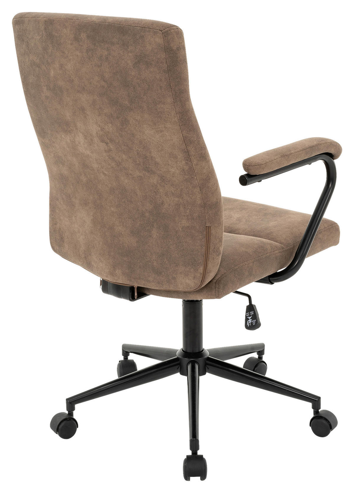 DREHSTUHL Webstoff Schwarz, Hellbraun  - Hellbraun/Schwarz, MODERN, Kunststoff/Textil (60/99-109/64cm) - MID.YOU