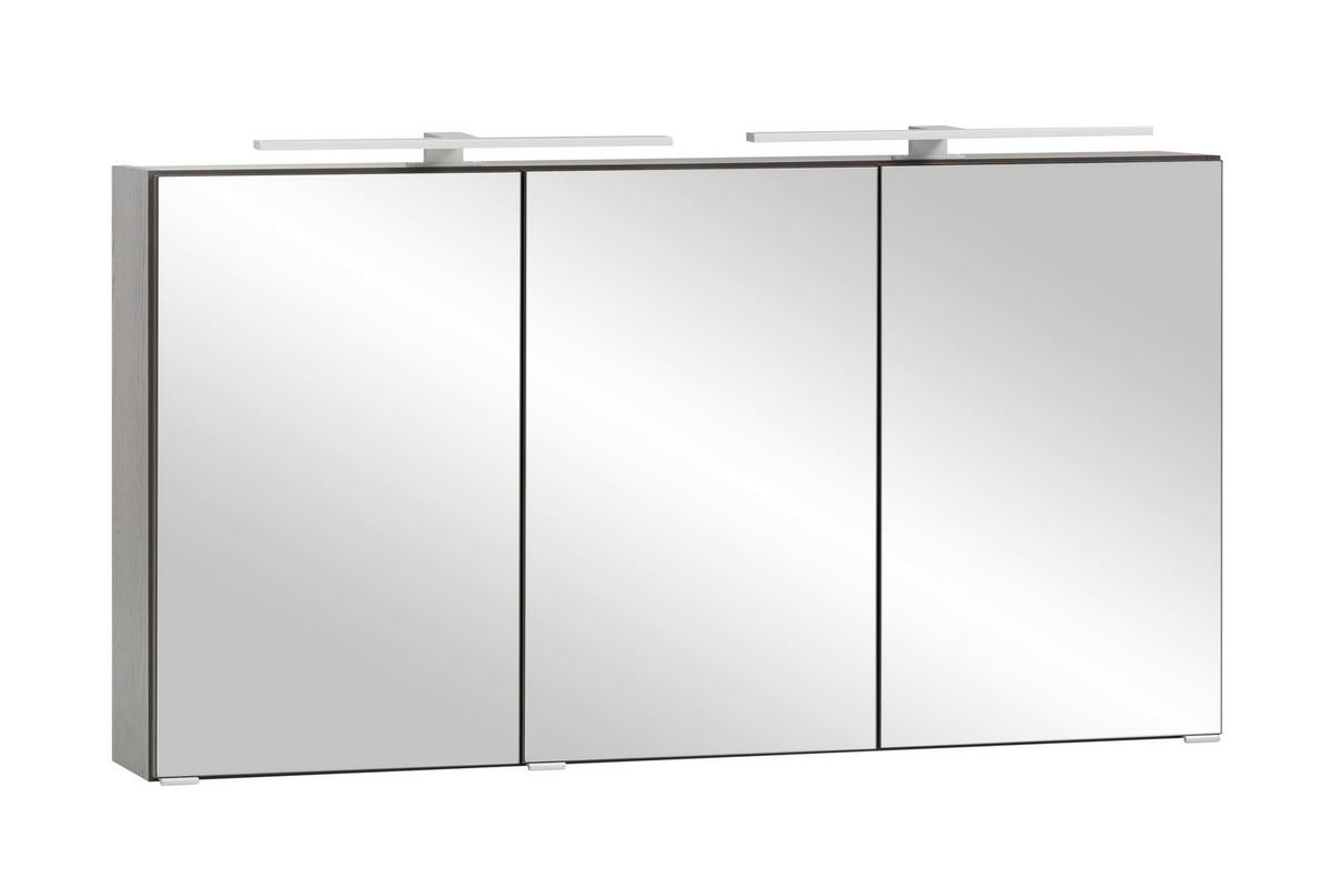 SPIEGELSCHRANK 120/64/20 cm  - Graphitfarben, Natur, Holzwerkstoff (120/64/20cm) - Xora