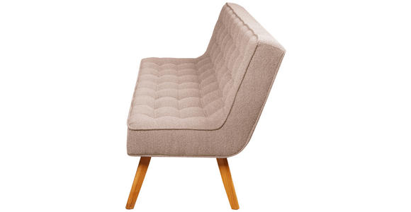 SITZBANK 183/90/79 cm Webstoff Beige Eiche vollmassiv  - Eichefarben/Beige, Design, Holz/Textil (183/90/79cm) - Linea Natura