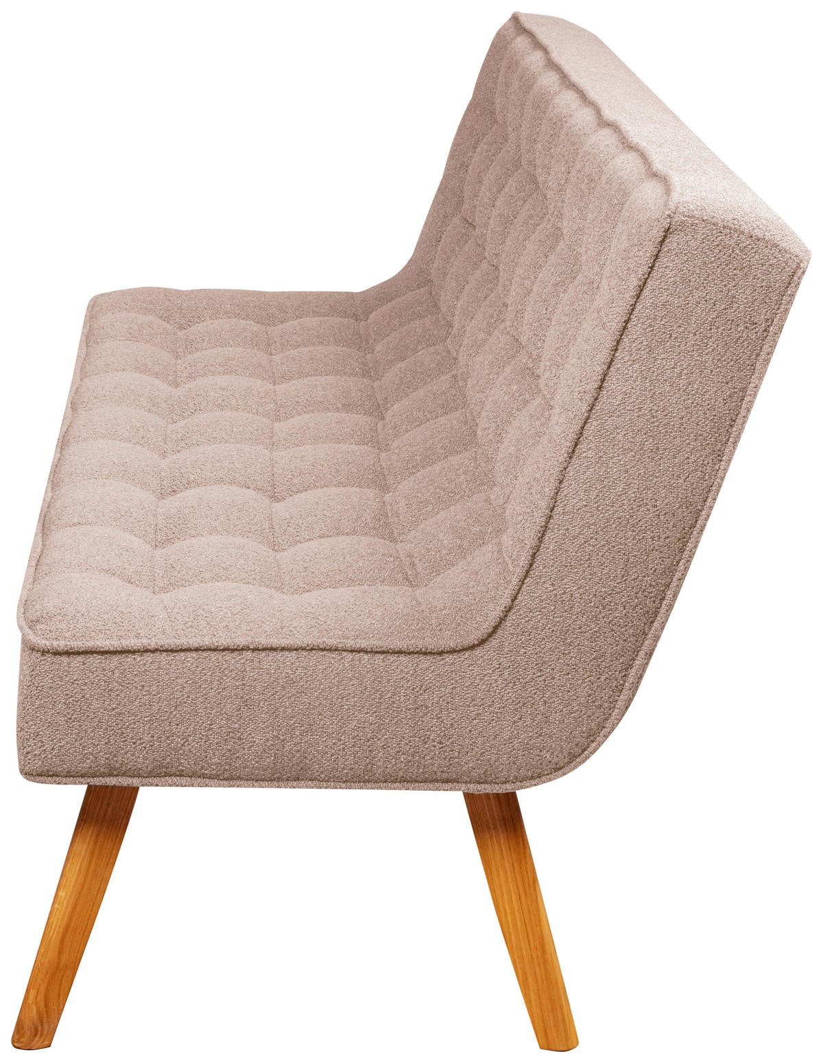 SITZBANK 183/90/79 cm Webstoff Beige Eiche vollmassiv  - Eichefarben/Beige, Design, Holz/Textil (183/90/79cm) - Linea Natura