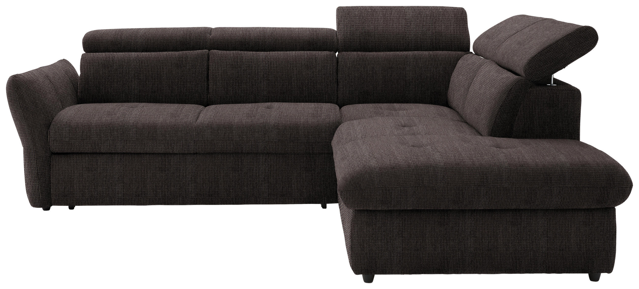 ECKSOFA in Mikrofaser Grau  - Schwarz/Grau, Design, Kunststoff/Textil (254/224cm) - Livetastic