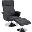 RELAXSESSELSET Lederlook    - Chromfarben/Schwarz, Design, Textil/Metall (77/95-111/81-117cm) - Cantus