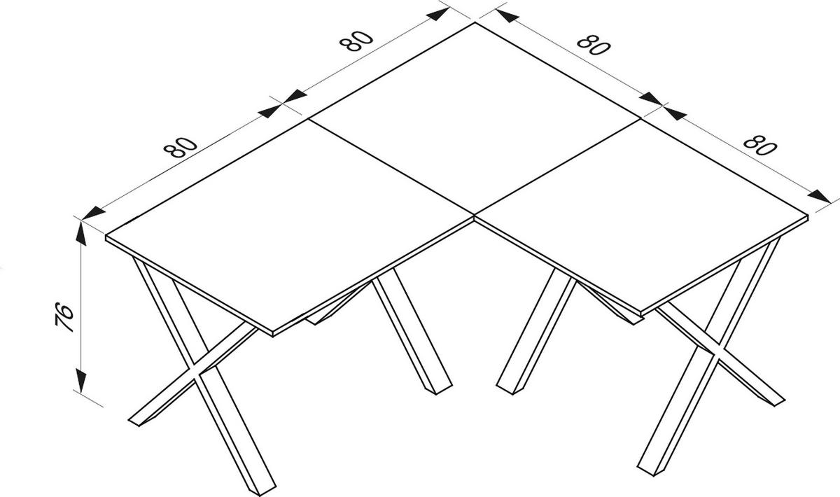 ECKSCHREIBTISCH 160/80/76 cm  in Weiss, Sonoma Eiche  - Weiss/Sonoma Eiche, Modern, Holzwerkstoff/Metall (160/80/76cm) - MID.YOU