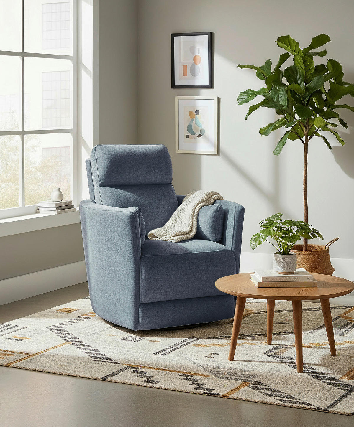 FERNSEHSESSEL  mit Zierkissen Webstoff Blau  - Blau/Schwarz, MODERN, Textil/Metall (91,4/101,6/96,5cm) - Livetastic