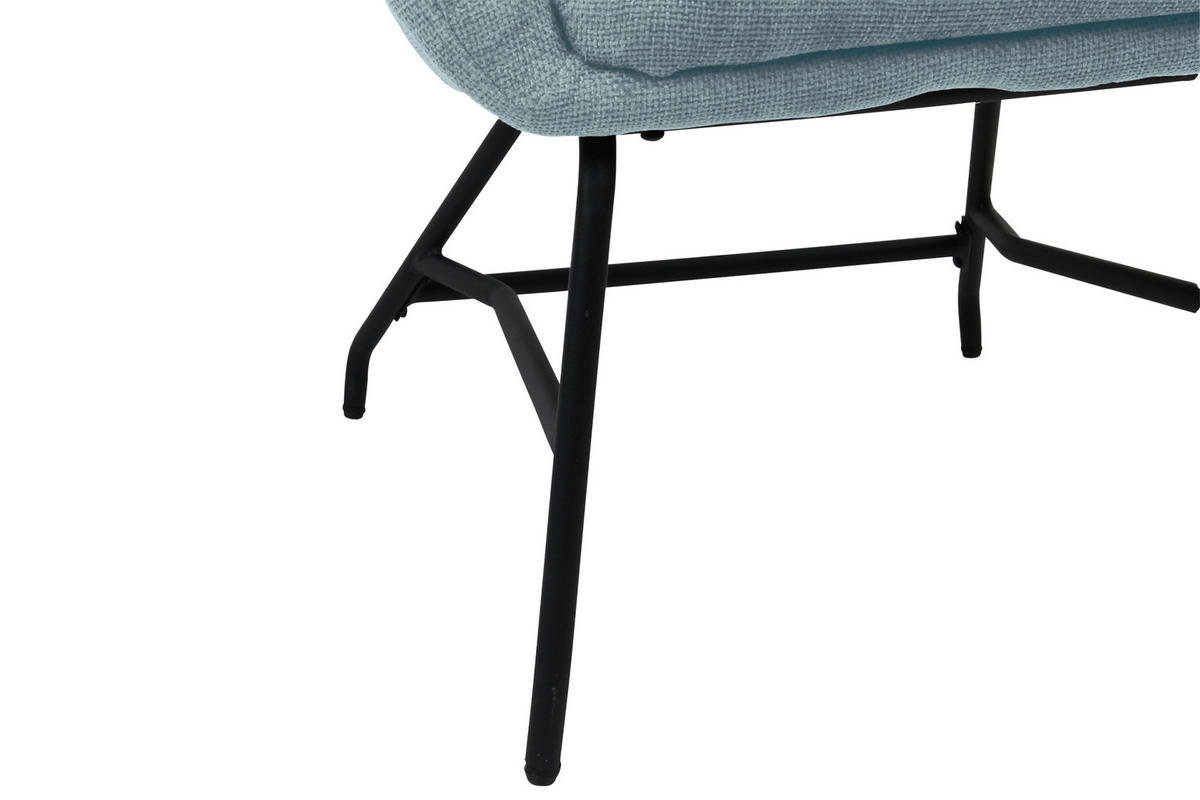 SESSEL in Bouclé Hellblau  - Schwarz/Hellblau, MODERN, Textil/Metall (77/106.5/84cm) - Livetastic