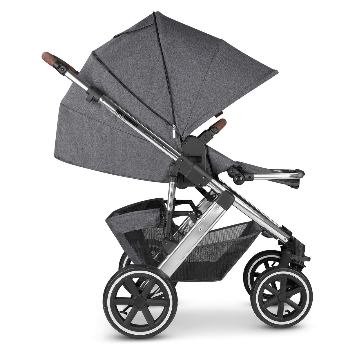 KOMBIKINDERWAGEN  Salsa 4 Air  Asphalt  - Dunkelgrau/Silberfarben, Basics, Textil/Metall (95/63/110cm) - ABC Design