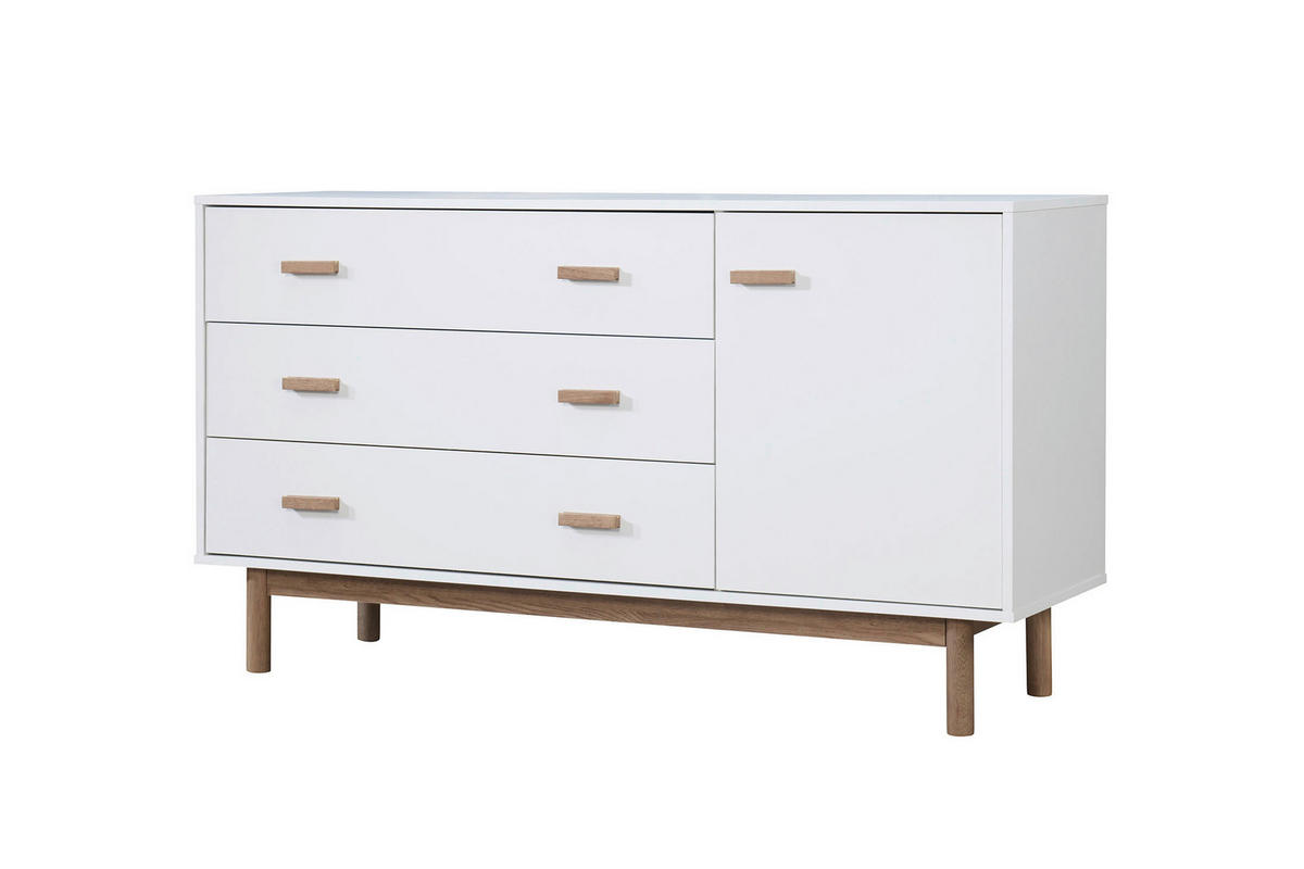 SIDEBOARD Melanie  in  - Eichefarben/Weiß, Design, Holzwerkstoff/Metall (144/80/44cm) - MID.YOU