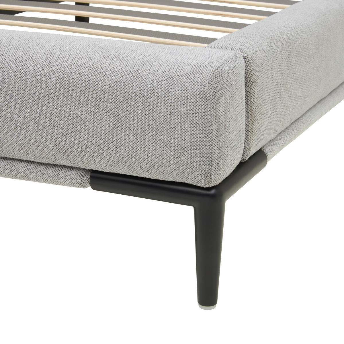 POLSTERBETT 180/200 cm  in Grau  - Schwarz/Grau, Modern, Holz/Textil (180/200cm) - Livetastic