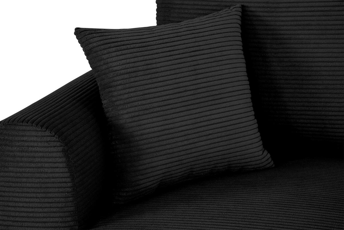 ECKSOFA in Cord Schwarz  - noir, Design, textile (250/151cm) - MID.YOU