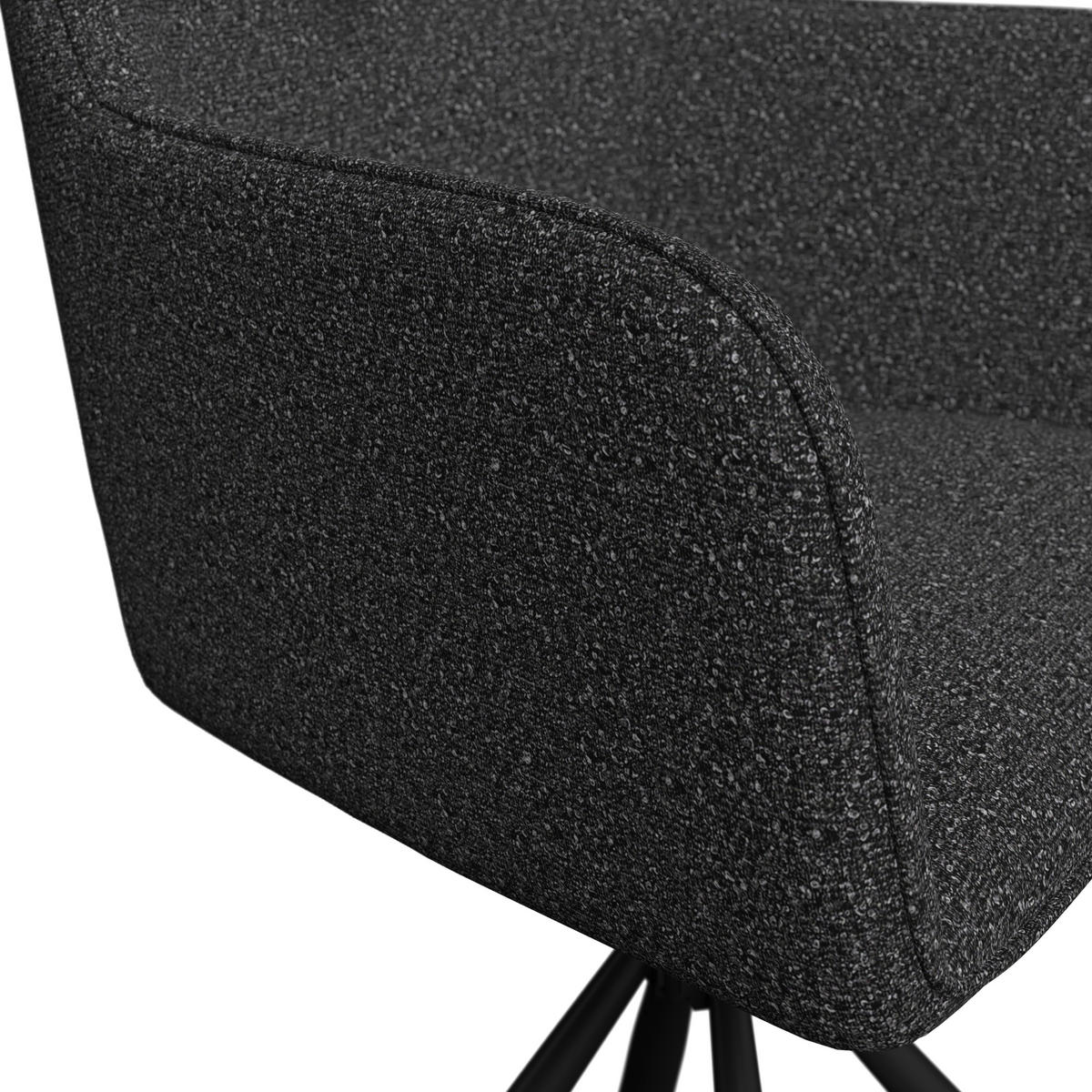 GARTENSTUHL Eisen Schwarz, Dunkelgrau  - Dunkelgrau/Schwarz, MODERN, Textil/Metall (58/86/57cm) - Ambia Garden