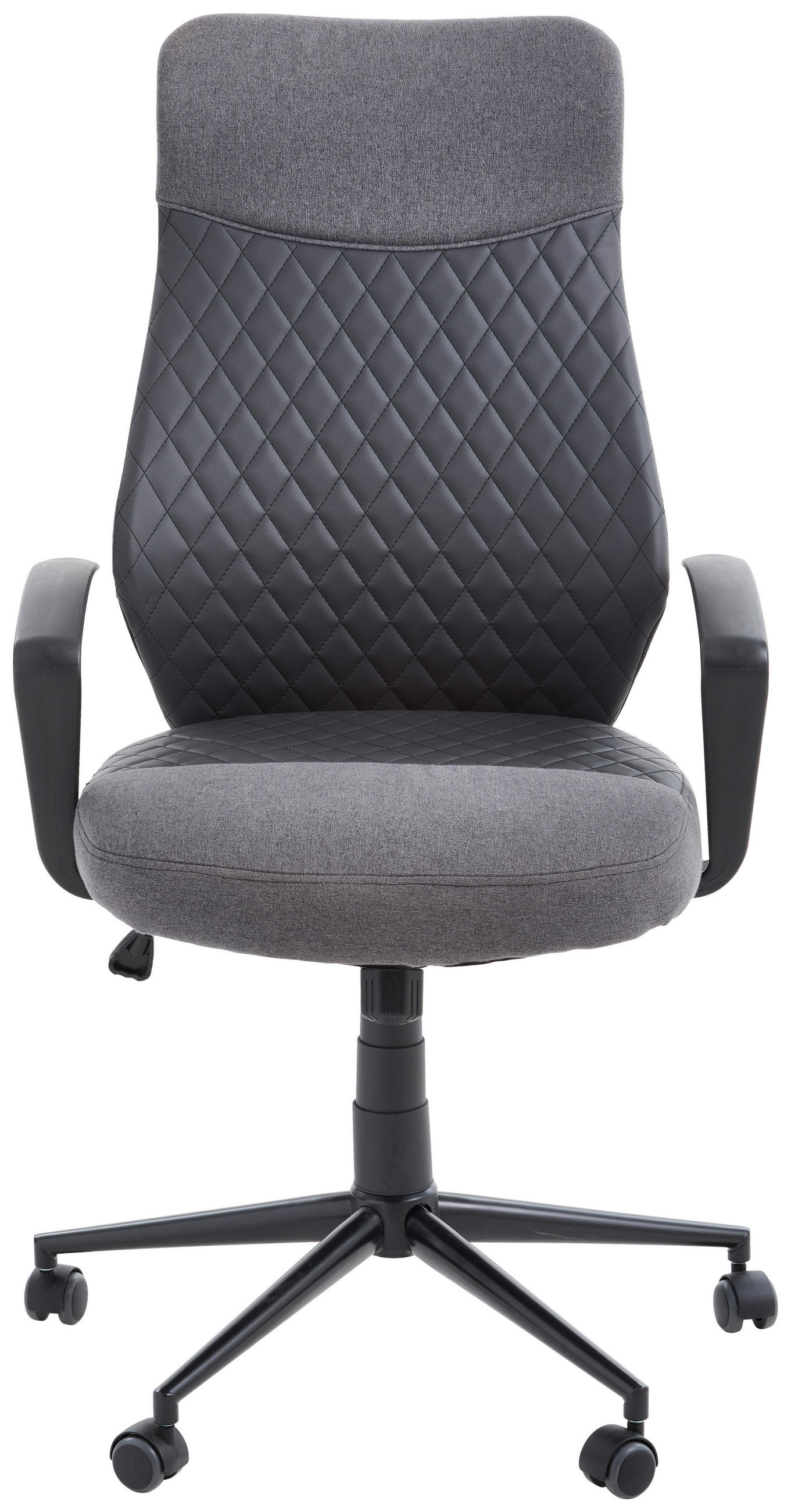 SCAUN ROTATIV  imitație piele antracit, gri închis  - gri închis/antracit, Modern, plastic/metal (68/112-120/68cm) - Xora
