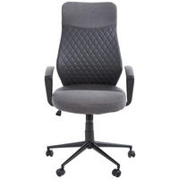 FORGÓSZÉK  bőrhatású textil antracit, sötétszürke  - fekete/antracit, Modern, műanyag/textil (68/112-120/68cm) - Xora