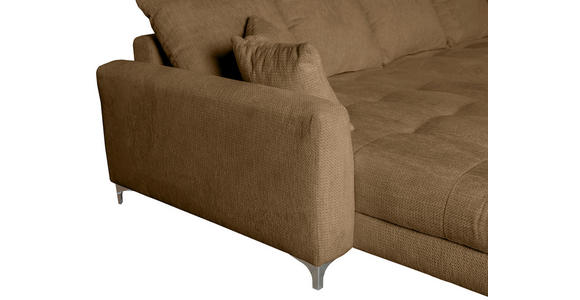 ECKSOFA Rostfarben Chenille Zierkissen, Rückenkissen, Rücken echt  - Chromfarben/Rostfarben, KONVENTIONELL, Textil/Metall (227/329cm) - Carryhome