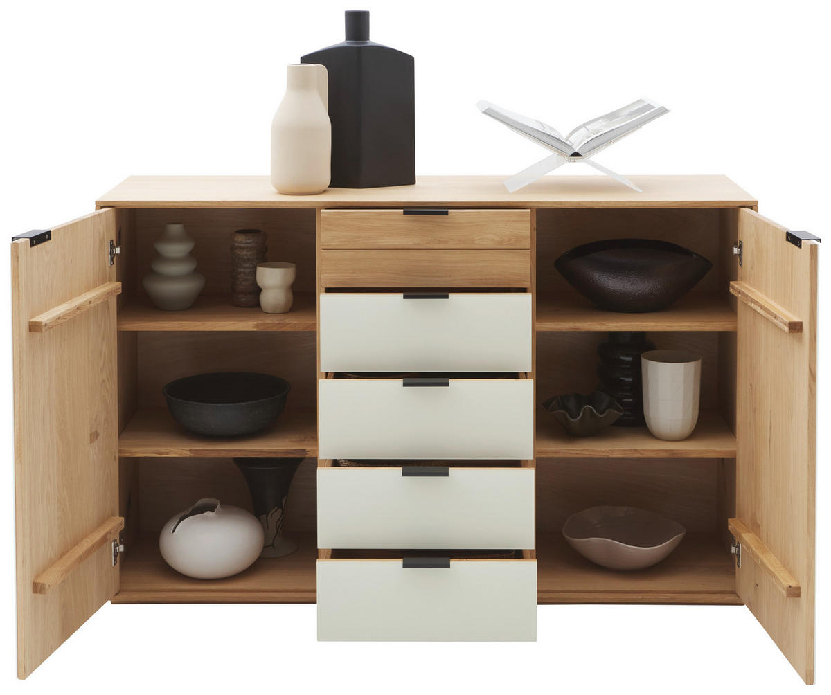 SIDEBOARD  in 150/94/44 cm  - Kaschmir/Eichefarben, Natur, Glas/Holz (150/94/44cm) - Valnatura