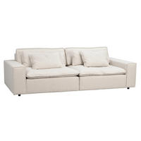 3-SITS SOFFA i beige  - beige/svart, Klassisk, metall/trä (259/85/116cm) - Rowico